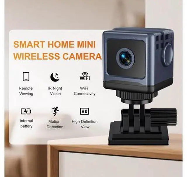 Alt view image 2 of 7 - Cámara para el hogar HD Mini cámara interior para la oficina en casa de seguridad APP Control Cámara para mascotas bebé (solo vídeo) Negro