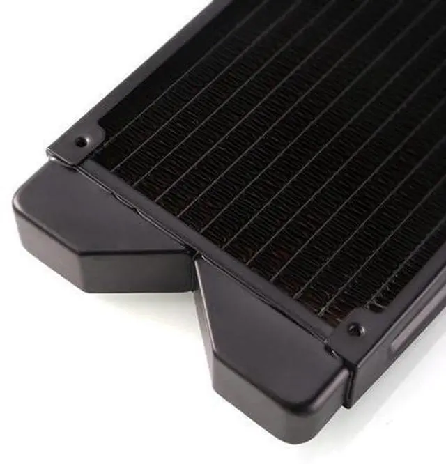 Alt view image 6 of 6 - 480mm Water Cooling Radiator, 12 Tubes Copper Water Cooler for Computer CPU Heat Sink - Liquid Heat Exchanger Dual G1/4 Thread, 1.06 inch Thickness, Black