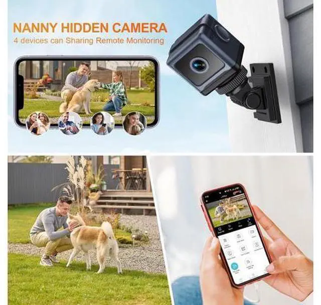 Alt view image 5 of 7 - Cámara para el hogar HD Mini cámara interior para la oficina en casa de seguridad APP Control Cámara para mascotas bebé (solo vídeo) Negro