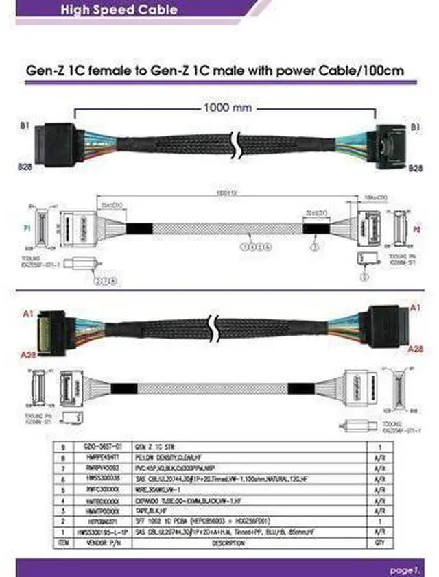 Alt view image 5 of 6 - Vszerda PCIe Gen 4 Gen-Z 1C Male to Female Extension Cable - High-Speed Data Transfer for Gaming and Professional Use
