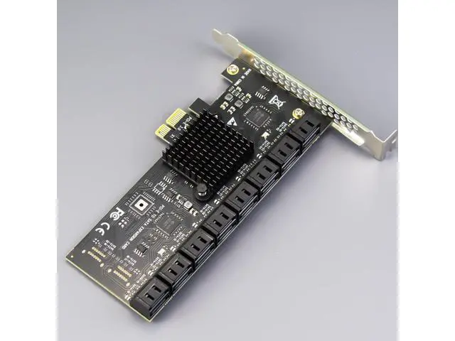 Alt view image 2 of 7 - Vszerda SA3116-C 16-Port PCIe X1 SATA Expansion Card with SATA and Power Cables, Compatible with Windows,Linux,Mac OS,NAS