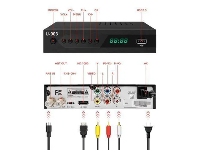 Alt view image 3 of 5 - Defendwe 2021 new model ATSC converter PVR TV Receiver TV Box H. 264 Decoder ATSC tuner box set top box ATSC Receiver box TV