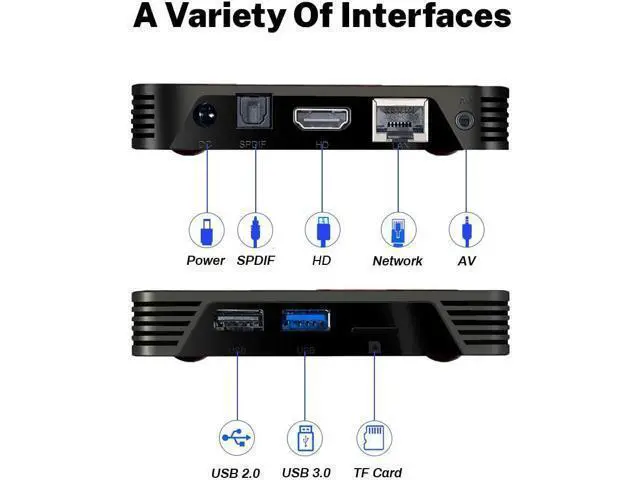 Alt view image 3 of 7 - Android TV Box 11.0, Smart TV Box RK3318 2GB 16GB Support 2.4G 5.8G WiFi Bluetooth 4.1 with Mini Backlit Keyboard Ethernet LAN 3D 4K Video Android Box Set Top TV Box