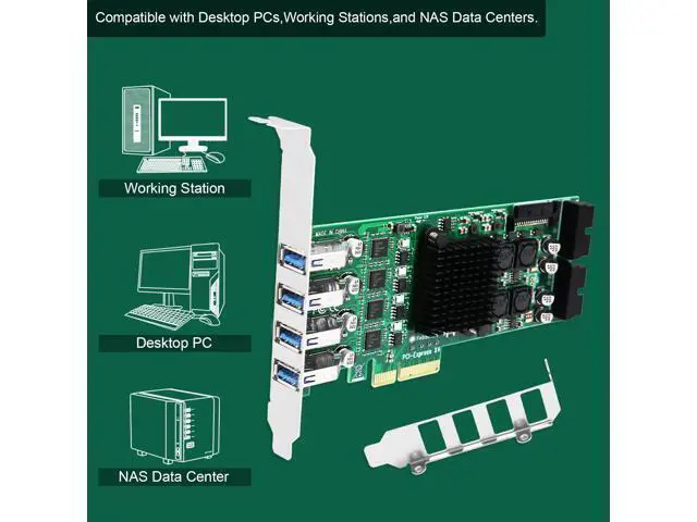 Alt view image 6 of 7 - Vszerda 8-Ports PCIE Superspeed 5Gbps USB 3.0 Card for Windows and Linux Desktop PCs, 4X Dedicated 5Gbps USB 3.0 Channel 20Gbps Bandwidth, Built in FebSmart Self-Powered Technology (FS-4C-U8S-Pro)