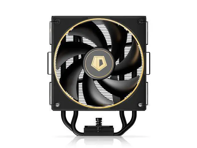 Alt view image 2 of 7 - ID-COOLING FROZN A410 GDL Limited Edition CPU Cooler, 2x120mm FDB Fans in Push-Pull Configuration, 100% RAM Clearance, Black Air Cooler with Golden Lines Decorated, Support Intel and AMD Sockets