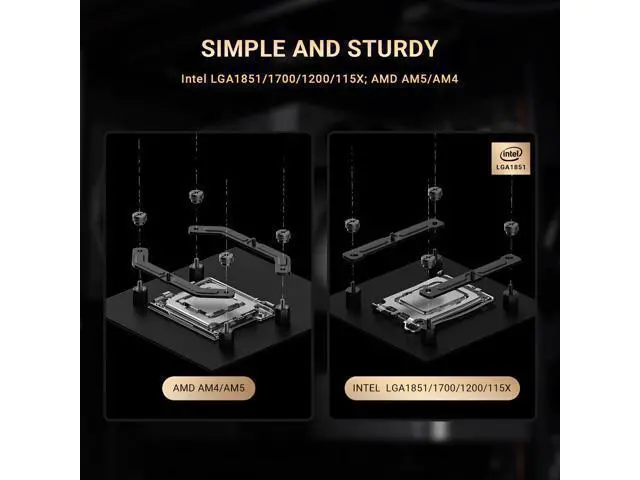 Alt view image 6 of 7 - ID-COOLING FROZN A410 GDL Limited Edition CPU Cooler, 2x120mm FDB Fans in Push-Pull Configuration, 100% RAM Clearance, Black Air Cooler with Golden Lines Decorated, Support Intel and AMD Sockets