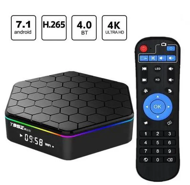 Main image of T95Z Plus Android 7.1 TV BOX KODI, 4K Android TV Streaming BOX 2G RAM 16G ROM, Media Player Smart TV Set Top Box with Amlogic S912 Octa Core Dual Band Wifi 2.4G/5G 3D TV Boxes with Remote
