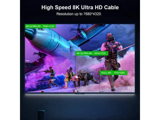Alt view image 5 of 6 - FIBBR 8K Fiber Optic HDMI Cable 33ft, 48Gbps High-Speed HDMI 2.1 Cable 8K@60Hz 4K@120Hz Dynamic HDR/eARC/HDCP 2.3, Ultra HD Directional HDMI Cord Compatible with LG Samsung Sony TV /PS5/Blu-ray