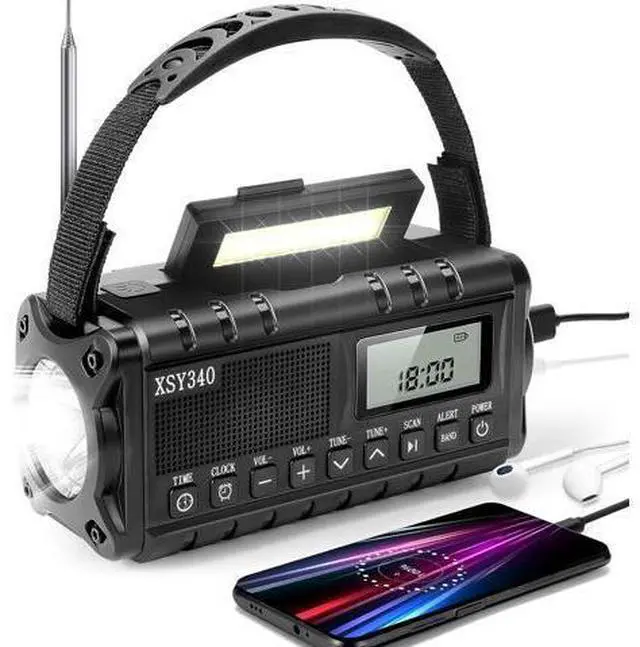 Main image of 10000mAh Weather Radio, NOAA Emergency Weather Alert Radio, Solar Radio, Crank Radio, NOAA/AM/FM Radio, Portable Radio, Dynamo Radio, LCD Digital Radio, Alarm Clock,Torch&LED Reading Light,SOS Alarm