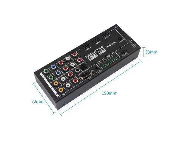 Alt view image 3 of 6 - Multi-Functional HDMI Converter with 8 Inputs (VGA + AV + Ypbpr Component + HDMI) to One HDMI Output,COAXIAL Output,SPDIF Output Supports HDMI v1.4 3D