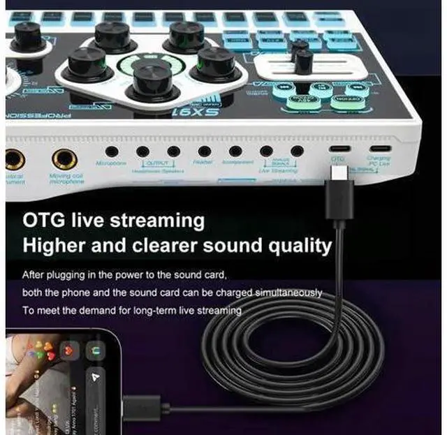 Main image of JAENFONG SX91 Sound Card USB Sound Mixer Professional Audio Mixing Console Amplifier for Live Sing PC Computer Laptop Cellphone