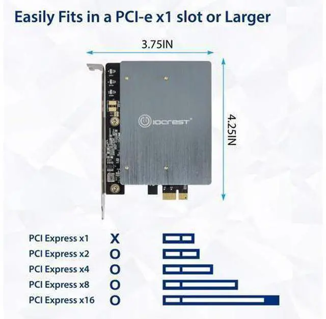 Alt view image 3 of 6 - Vszerda Dual M.2 B-Key SATA SSD Converter PCI Express 3.0 x1 Expansion Card Heat Sink Jmicron JMB582 Chipset SI-PEX40153