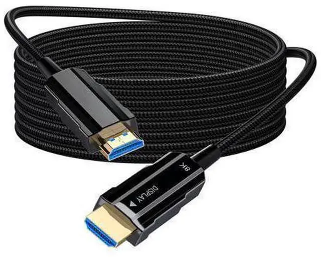 Main image of 8K Long HDMI 2.1 Cable 50ft, Fiber Optic HDMI Cable Braided Cord, High Speed Active HDMI Cable, 48Gbps, 8K@60Hz 4K@120Hz, Dynamic HDR, eARC, HDCP 2.2&2.3, 3D, for HDTV Monitor Game Laptop Xbox PS4/PS5