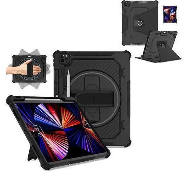 Alt view image 2 of 2 - for iPad Pro 12.9 6th/5th/4th/3rd Gen Case Black + Leather Slim Case for iPad Pro 12.9 Black