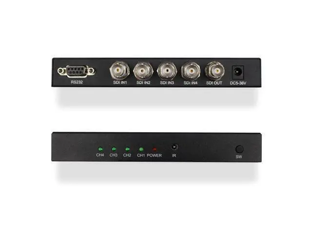 Alt view image 2 of 6 - Vszerda SDI 4x1 Switch 4 Channels SDI Signal to A SDI Signal Channel Support Full-HD SDI Signal Input and Output