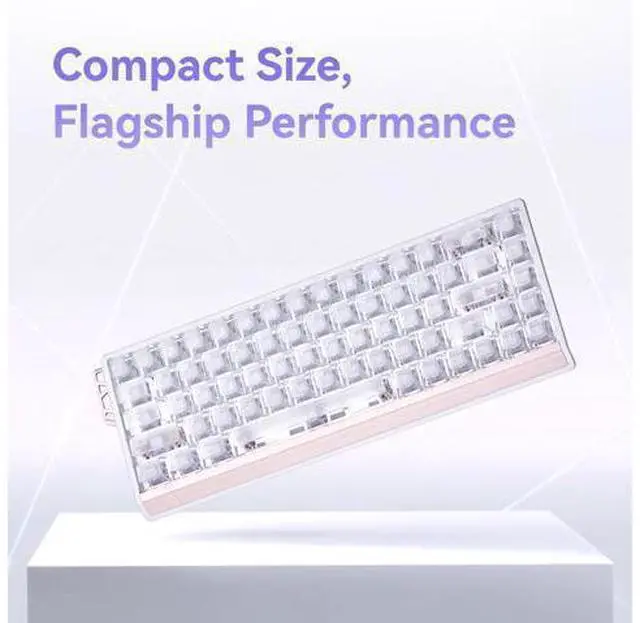 Alt view image 3 of 7 - Vszerda 68 RX Hall Effect Gaming Keyboard, 65% 68-Key Esports Mechanical, Adjustable Magnetic Actuation 0.0053.3 mm in 0.001 mm Steps, Tray-Mount with Aluminum Plate (White, Wolf Switch)