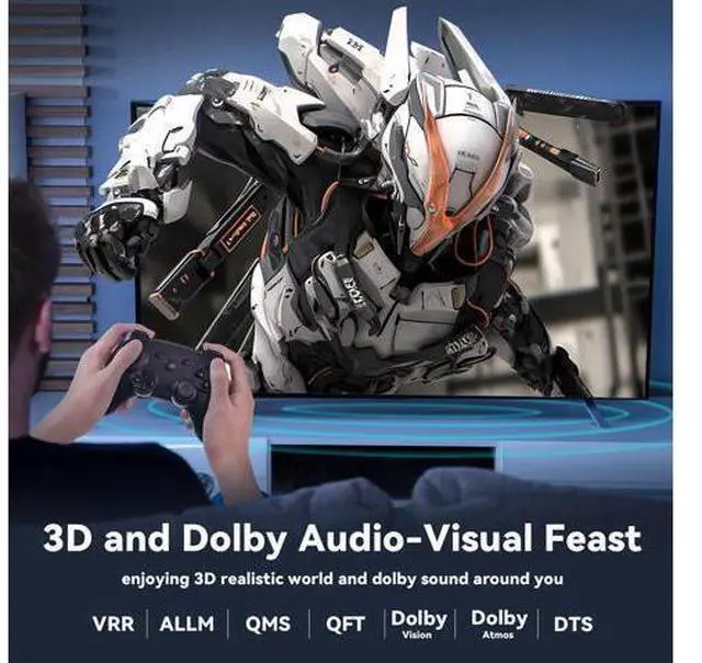 Alt view image 3 of 7 - Vszerda 8K HDMI 2.1 Cable 133ft, Long Fiber Optic HDMI Cable, Ultra High Speed Thin HDMI Cord, 48Gbps, 8K@60Hz 4K@120Hz, Dynamic HDR, Dolby, HDCP 2.2&2.3, 3D, for HDTV Monitor Game Laptop Home Theatre