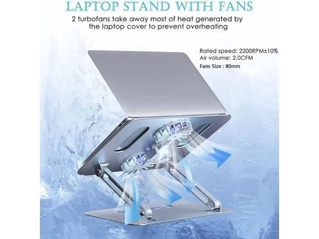 Alt view image 2 of 3 - Laptop Stand, Laptop Cooling Stand with Fan, Computer Laptop Cooler Riser Compatible for 10- 15Inch Notebooks, Tablets
