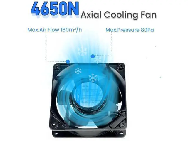 Alt view image 4 of 7 - for ebmpapst Cooling Fan 4650N, All Metal High Temperature Resistant Axial Cooling Fan 2-Pin 120x120x38mm AC 230V 50/60Hz 0.12A