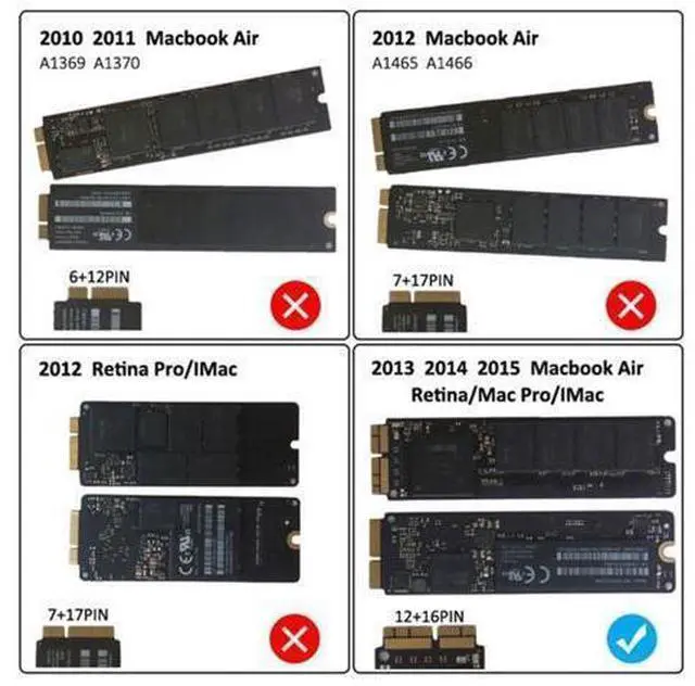 Alt view image 5 of 5 - Vszerda USB 3.2 External Case,USB Type C Enclosure,Compatible with 28Pin MacBook Air(Mid 2013-2016) and PRO(Late 2013 - Mid 2015) SSD,Support nVME with ST-NGFF2013