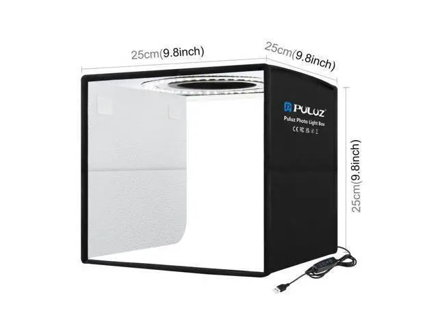 Alt view image 2 of 7 - PULUZ 25cm Folding Portable Ring Light Photo Lighting Studio Shooting Tent Box with 12 Colors Backdrops, Size: 25cm x 25cm x 25cm (Style 1)