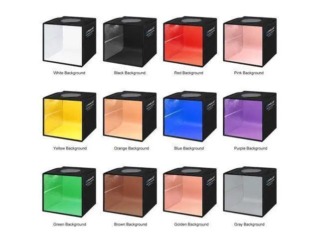 Alt view image 3 of 7 - PULUZ 25cm Folding Portable Ring Light Photo Lighting Studio Shooting Tent Box with 12 Colors Backdrops, Size: 25cm x 25cm x 25cm (Style 1)
