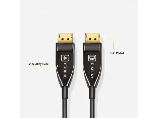 Alt view image 5 of 5 - EnLabs AOCDP8K5M Fiber Optic AOC Cable DisplayPort-compatible 8K@60HZ 4K@144Hz Male to Male Cable - Black - 16.4ft