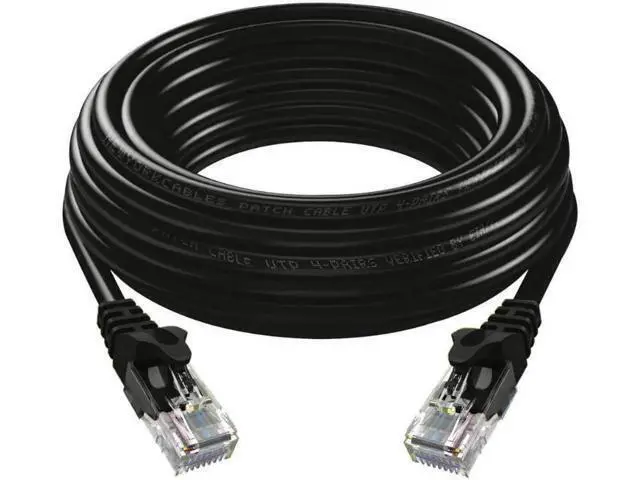 Alt view image 2 of 6 - Cat6 Ethernet Cable - 10 ft - Black - Patch Cable - 10 Pack - Network Cable - Ethernet Cord - Cat 6 Cable - Black- 10ft Pack Of 10 Bare Copper