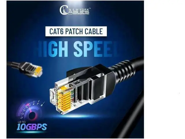 Alt view image 5 of 6 - Cat6 Ethernet Cable - 10 ft - Black - Patch Cable - 10 Pack - Network Cable - Ethernet Cord - Cat 6 Cable - Black- 10ft Pack Of 10 Bare Copper