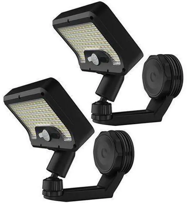 Main image of 2 Pcs Outdoor Clip On Solar Lights, Motion Sensor 92 Led Wide Angle, White Light 3 Modes, Micro-USB, with Strong Attaching Base, for Patio, Camping