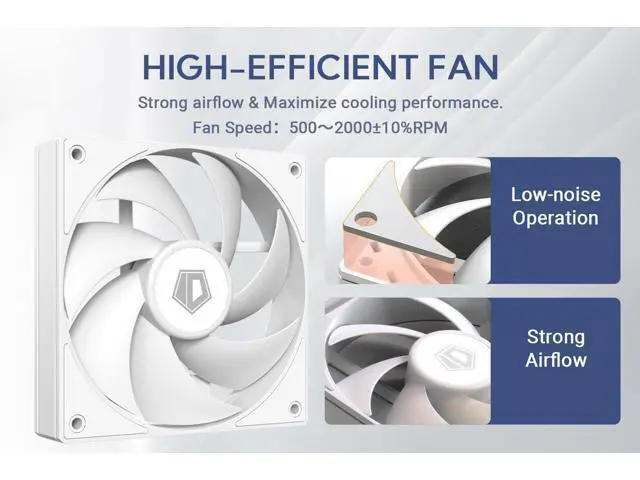 Alt view image 3 of 7 - ID-COOLING AF-125-W Trio 120mm Case Fans 3 Pack FDB PC Fans Daisy Chain Connector Computer Fans for Radiator/CPU Air Cooler/Computer Case