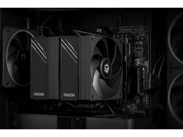 Alt view image 6 of 7 - ID-COOLING FROZN A620 Black - 6.1" Height Black Dual-Tower Air CPU Cooler, 6×6mm Heatpipes, Dual 120x120x25mm FDB Fans, TDP 270W, Intel LGA1700/1851/1200/115X; AMD AM4/AM5 (153mm in Height)