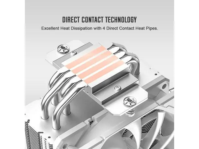 Alt view image 2 of 7 - ID-COOLING SE-224-XTS White CPU Cooler For Desktop 4 Heatpipes CPU Air Cooler White LED Light 120mm PWM Fan CPU Fan for Intel LGA1700/115X/1200; AMD AM4/AM5