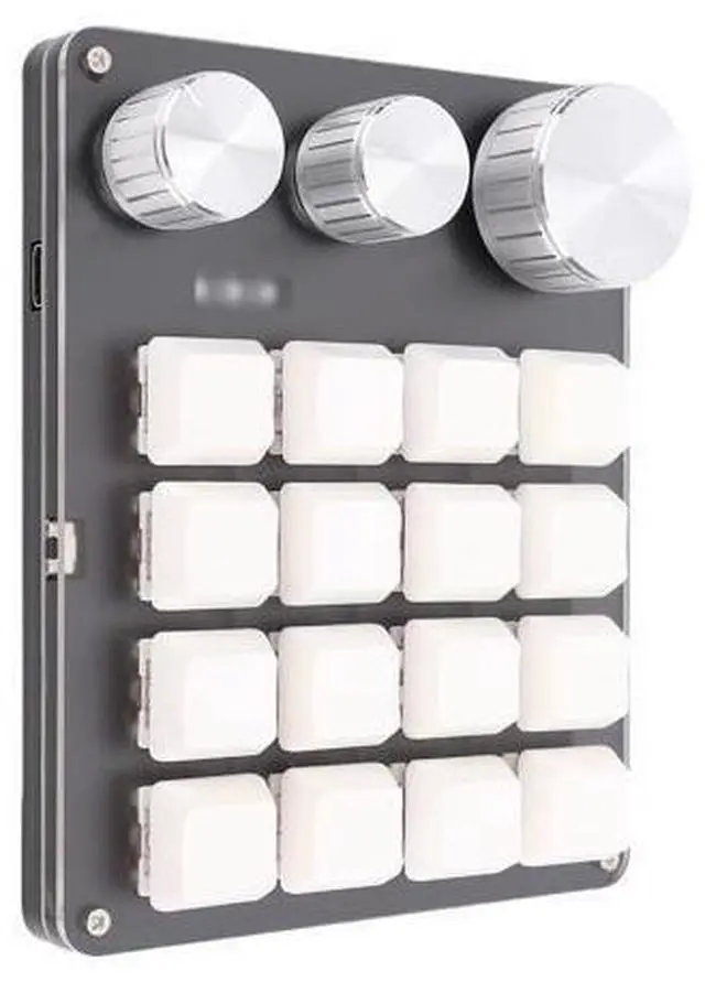 Main image of Dpofirs Custom Keypad, 16 Key Programmable Mechanical Keyboard with 3 Knobs, for Gaming Copying Pasting Shortcut Keys (White)