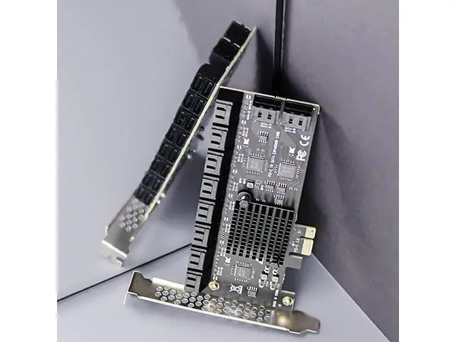 Alt view image 2 of 7 - Vszerda SA3120-C 20-Port PCIe X1 SATA Expansion Card with SATA and Power Cables, Compatible with Windows,Linux,Mac OS,NAS