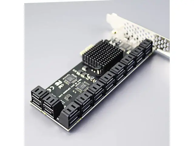 Alt view image 3 of 7 - Vszerda SA3120-C 20-Port PCIe X1 SATA Expansion Card with SATA and Power Cables, Compatible with Windows,Linux,Mac OS,NAS