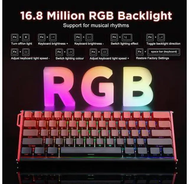 Alt view image 7 of 7 - Vszerda Alux60-60% Mechanical Gaming Keyboard Wired, Magnetic Switch Hot Swappable, Rapid Trigger Hall Effect Magnetic Switches, 8K Hz Polling Rate, RGB Small Keyboard for Mac/Win (Red)