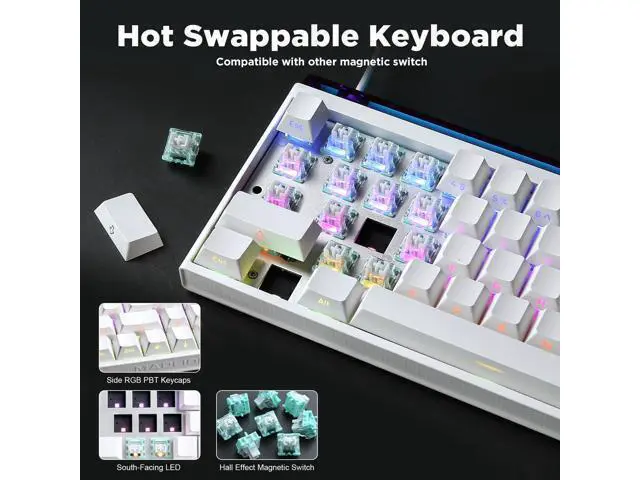 Alt view image 7 of 7 - Vszerda Mad Nano 68 Rapid Trigger Custom Mechanical Keyboard with Hall Effect Magnetic Switch,8K Hz Polling Rate,Side-Printed PBT Keycaps, RGB Backlit 60% QMK Wired Keyboard for Mac/Win