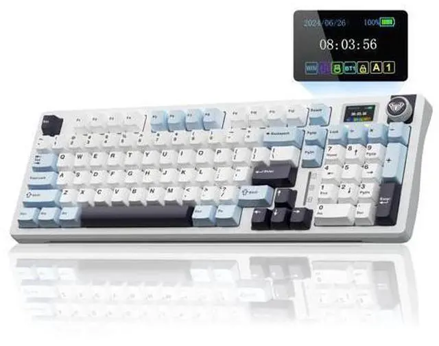 Main image of Vszerda S98 Pro Wireless Mechanical Keyboard,Smart Screen & Knob,Tri-Mode BT5.0/USB-C/2.4GHz Creamy Keyboard,Pre-lubed Linear Switches,Hot Swappable RGB Backlit Computer Gaming Keyboards