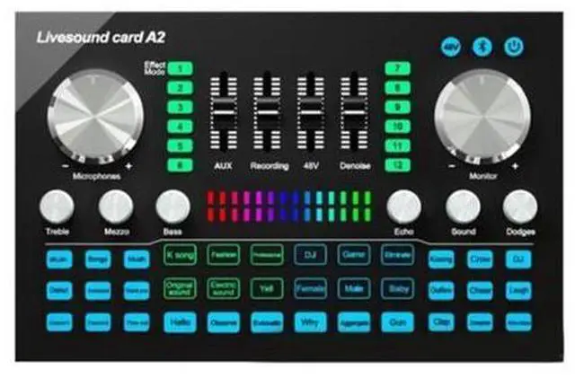 Main image of A2 Live Sound Card Portable Bluetooth Sound Card Profession Adjustable Volume Audio for Music Recording Karaoke Singing