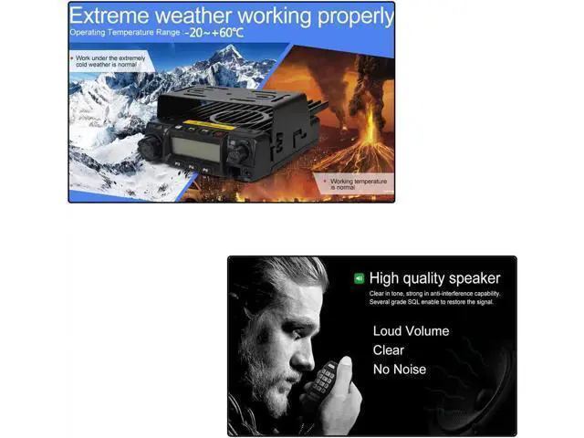Alt view image 3 of 6 - Car Two-Way Radio Station 200CH 45W High Power UHF Mobile Radio Car Radio Ham Mobile Radio Transceiver Radio Scanner
