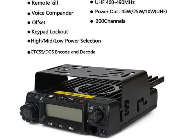 Alt view image 4 of 6 - Car Two-Way Radio Station 200CH 45W High Power UHF Mobile Radio Car Radio Ham Mobile Radio Transceiver Radio Scanner