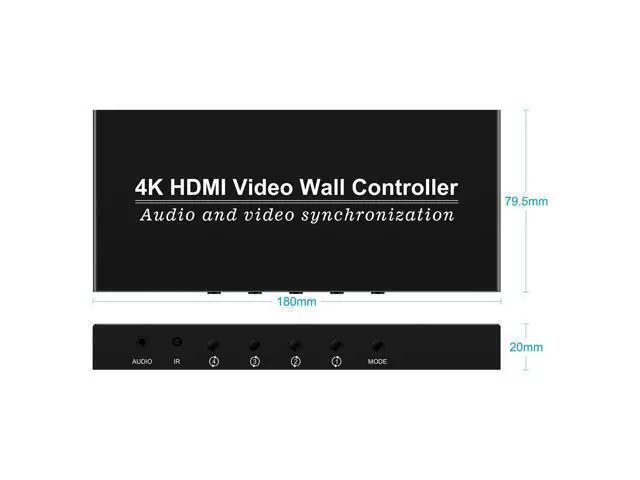 Alt view image 2 of 7 - Vszerda 2x2 HDMI Video Wall Controller,HDMI Video Image Processor Screen Splicing 4K Output TV Wall Processor,4 Way HDMI 180 Degree Rotate 4 TV Screens into 1 Wall Display
