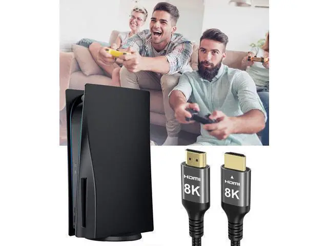 Alt view image 5 of 7 - Vszerda 8K HDMI Cable 48Gbps 65 FT, Nylon Braided High Speed HDMI® Cable 4k 120Hz 2k 165Hz 8k 60Hz 12bit eARC ARC Dolby Atmos HDR10+ HDCP2.3 Compatible for Gaming PC TV Soundbar Monitor Mac PS5 Xbox