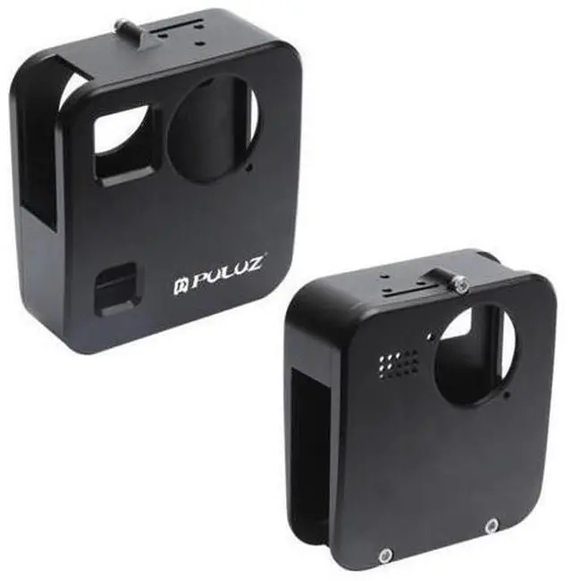 Alt view image 3 of 7 - PULUZ for GoPro Fusion Housing Shell CNC Aluminum Alloy Protective Cage with Basic Mount & Lens Caps(Black)