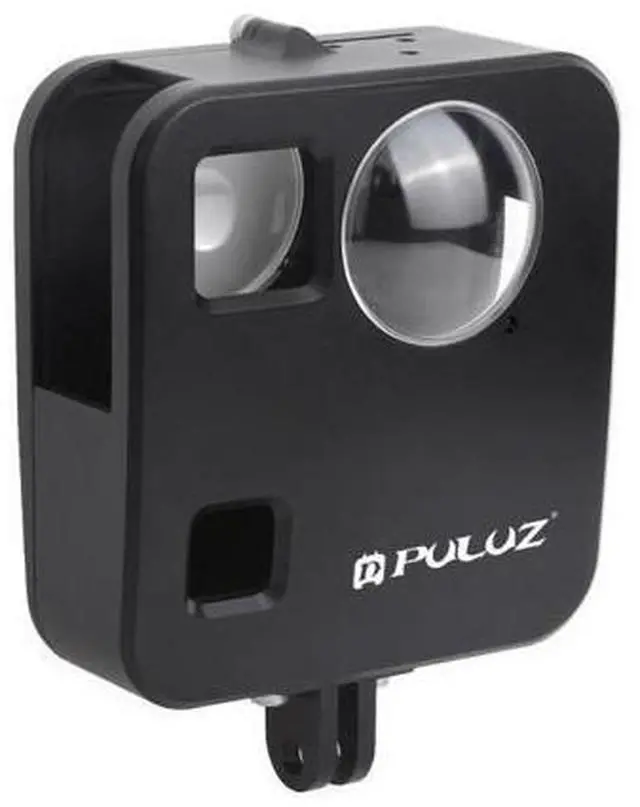 Alt view image 2 of 7 - PULUZ for GoPro Fusion Housing Shell CNC Aluminum Alloy Protective Cage with Basic Mount & Lens Caps(Black)