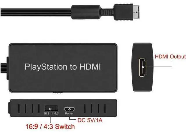 Alt view image 2 of 5 - PS2 To HDMI, PS2 HDMI Cable, PS2 To HDMI Converter Support 1080P/720P, Composite To HDMI Works for PS1/2, HD Link Cable for PS2. PS1 To HDMI Cable, PS2 To HDMI Cable.