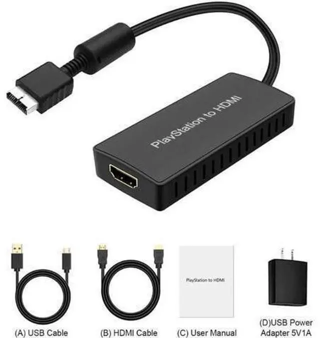 Alt view image 5 of 6 - PS2 To HDMI, PS2 HDMI Cable, PS2 To HDMI Converter Support 1080P/720P, Composite To HDMI Works for PS1/2, HD Link Cable for PS2. PS1 To HDMI Cable, PS2 To HDMI Cable.