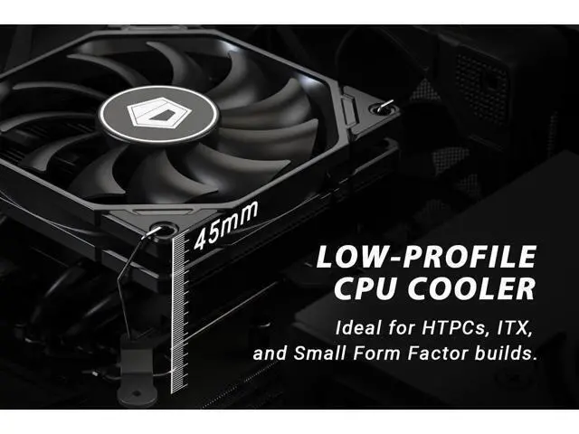Alt view image 3 of 7 - ID-COOLING IS-40X V3 45mm Height Low Profile CPU Cooler 4 Heatpipes CPU Air Cooler with 15mm Thickness Slim Fan Support Intel LGA1700/1200/115X; AMD AM5/AM4 For Desktop