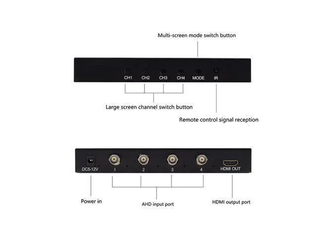 Alt view image 6 of 7 - Vszerda AHD 4x1 Multi-viewer AHD Switcher 4 in 1 Out 1080P HDMI Quad Screen Real Time Multiviewer Support Two Models Switching